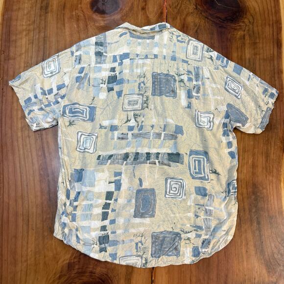 Vintage Jams World Shirt Mens L Button Up Hawaiian Avante Garde Astract I4-1 - Picture 5 of 5